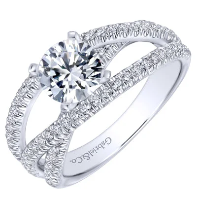 Women’s statement engagement rings-Gabriel Mackensie Diamond Engagement Ring Setting in 14kt White Gold (5/8ct tw)