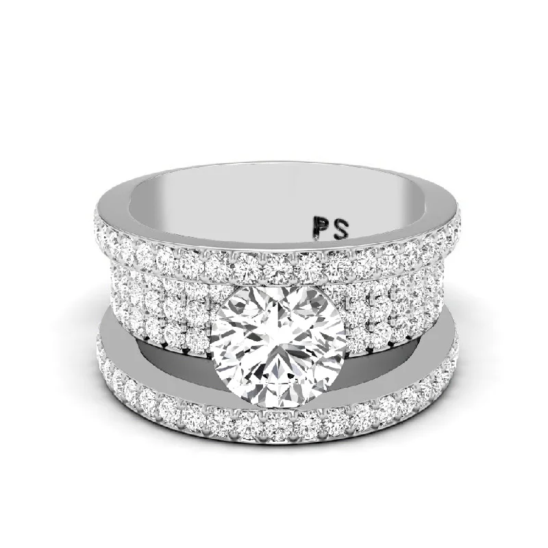 Women’s oval engagement rings-2.30-4.80 CT Round Cut Lab Grown Diamonds - Engagement Ring