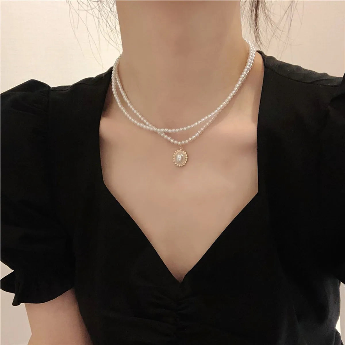 Women’s diamond chain necklaces-French Style Solid Color Alloy Plating Women's Necklace