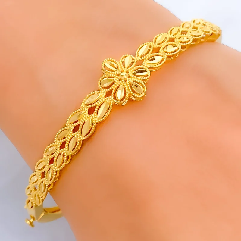 Women’s diamond bracelets for special occasions-Impressive Sleek 22k Gold Glam Bangle Bracelet