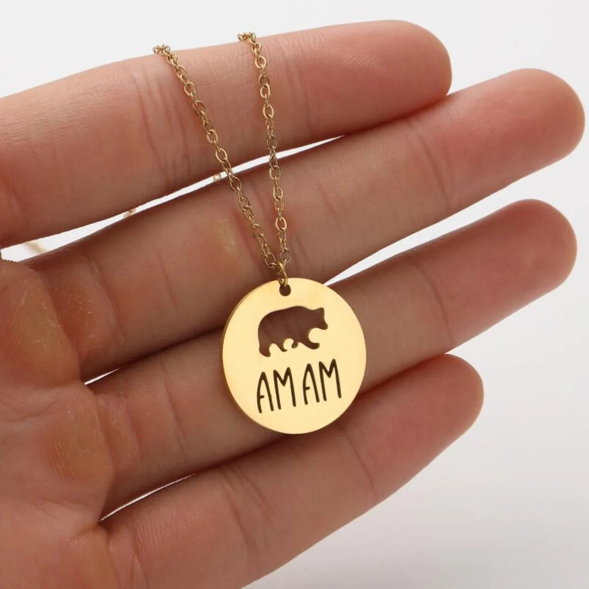 Women’s gemstone necklaces-Stainless Steel Modern Style Simple Style Solid Color Animal Letter Pendant Necklace