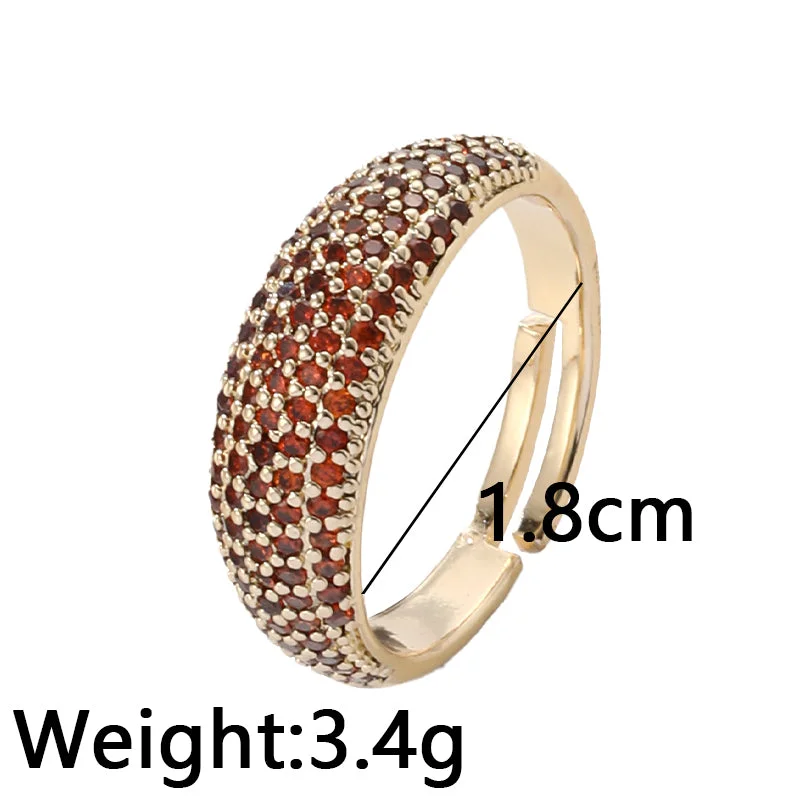 Women’s large gemstone rings-Elegant Lady Geometric Copper Inlay Zircon Open Rings