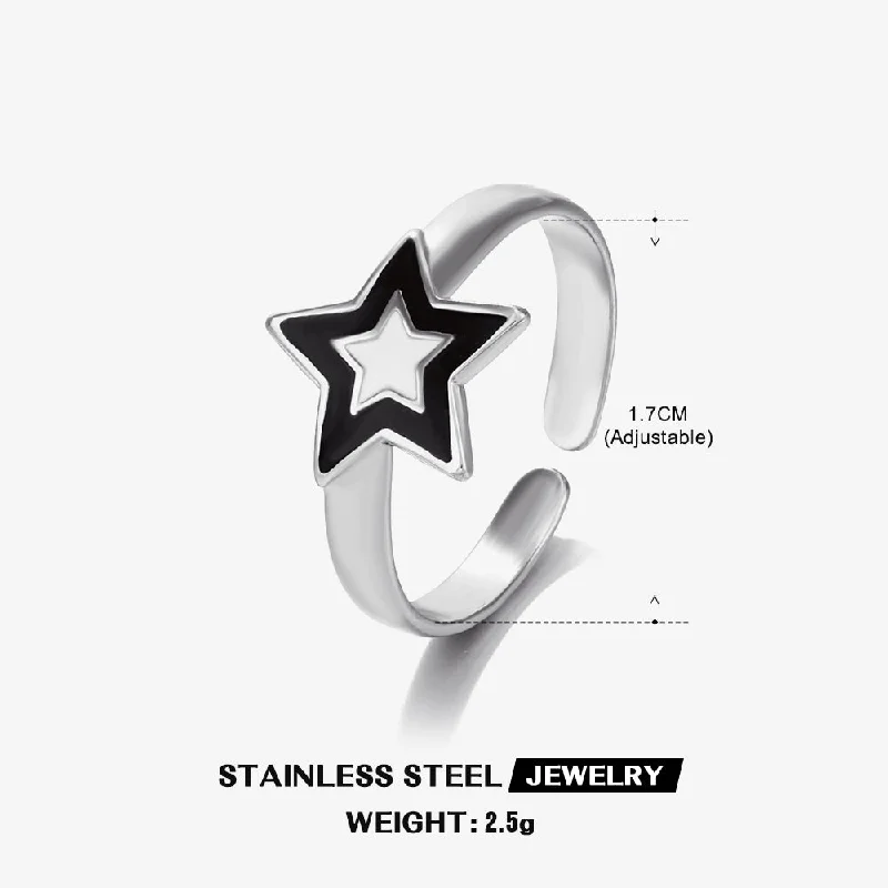 Pentagram ring-ZN332S