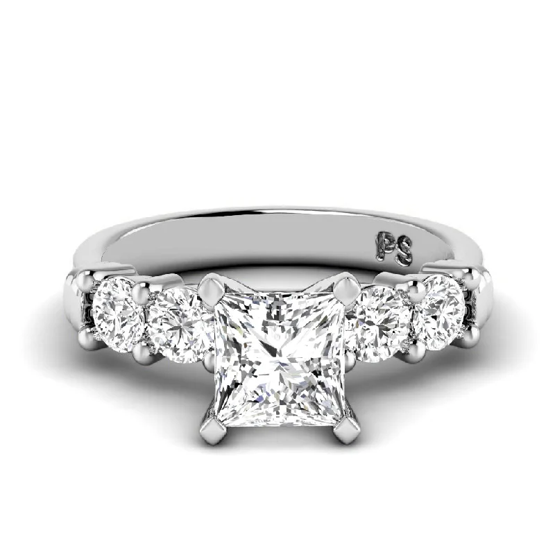 Women’s platinum halo engagement rings-0.95-2.10 CT Round Cut Diamonds - Engagement Ring