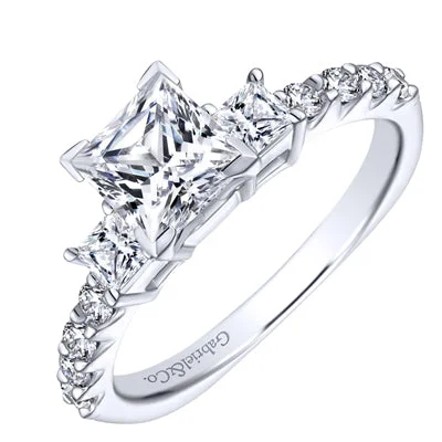 Women’s elegant engagement rings-Gabriel Emerson Diamond Engagement Ring Setting in 14kt White Gold (1/2ct tw)