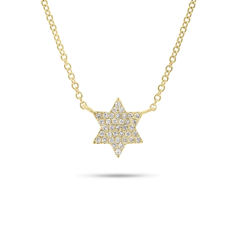 Women’s diamond necklaces-Pave Diamond Star of David Pendant Necklace