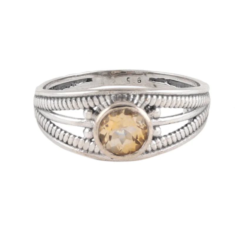 Women’s engagement rings-Novica Handmade Joyous Eden Citrine Domed Single Stone Ring