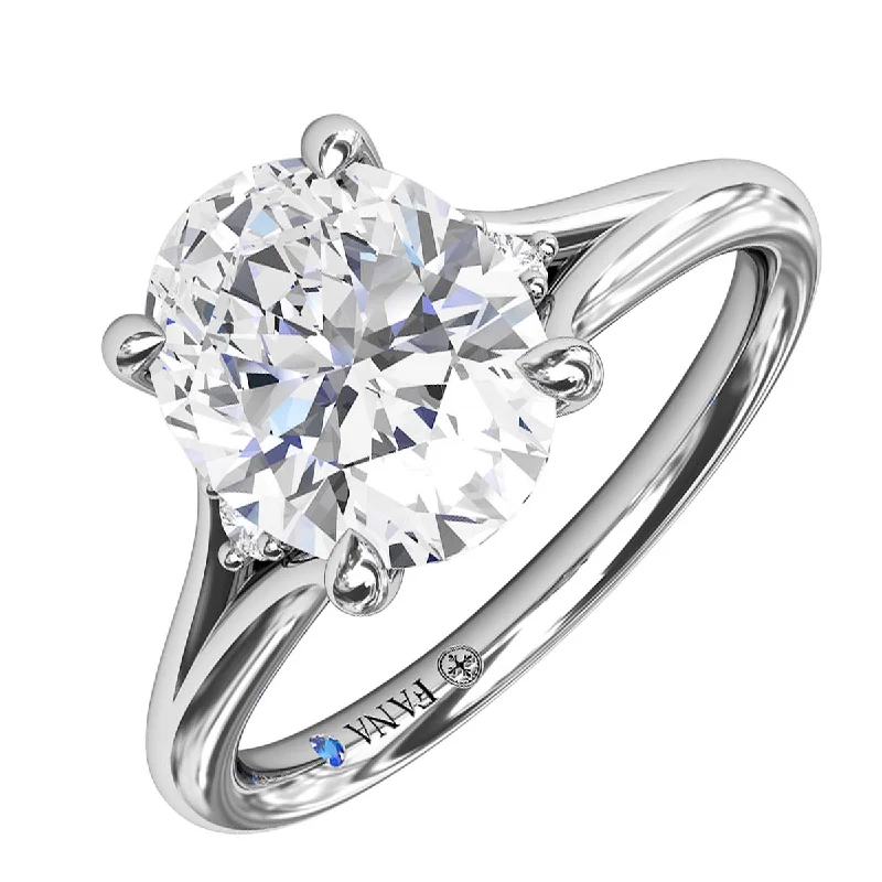 Women’s matching wedding and engagement rings-Fana Solitaire Diamond Engagement Ring Setting in 14kt White Gold (1/20ct tw)