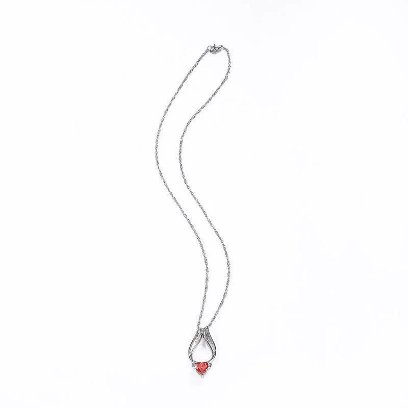 Women’s chunky chain necklaces-European And American Fashion Popular Heart Wing Inlaid Zircon Angel Wing Necklace