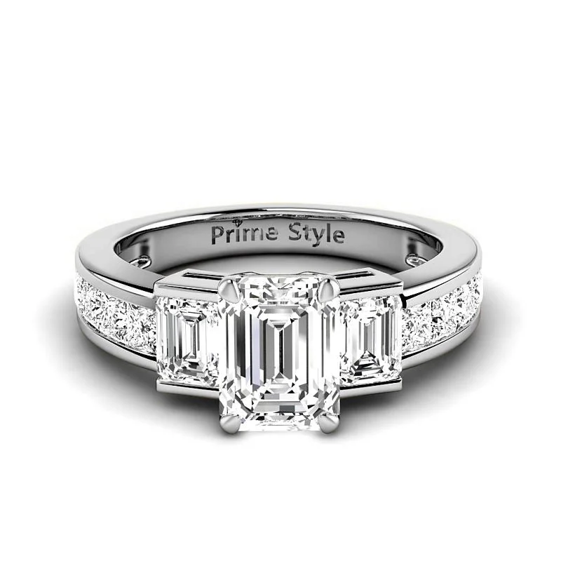 Women’s diamond ring engagement sets-1.85-4.35 CT Princess & Emerald Cut Lab Grown Diamonds - Engagement Ring