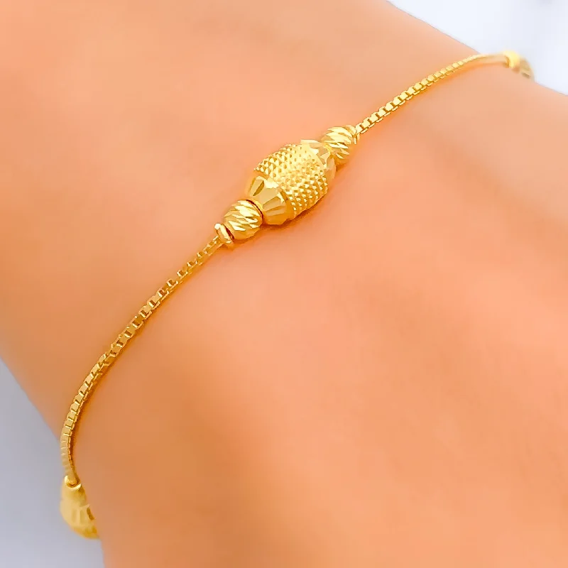 Women’s gold beaded bracelets-Rich Vibrant 22k Gold Bracelet