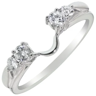 Women’s custom engagement rings-Diamond Wedding Ring Wrap in 14kt White gold (1/3ct tw)