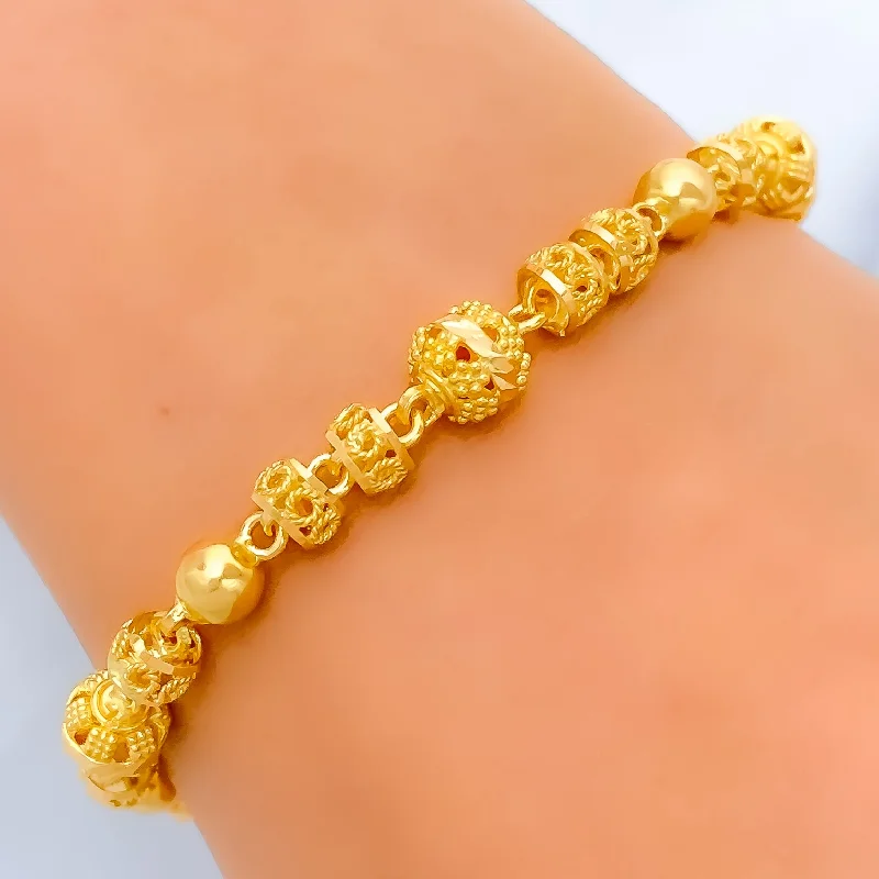 Women’s silver charm bracelets-Traditional Orb 22k Gold Bracelet