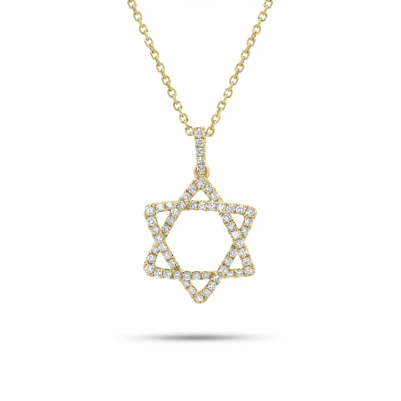 Women’s luxury gold necklaces-0.37 ct Diamond Star of David Pendant