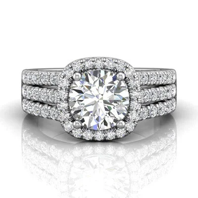 Women’s vintage style engagement rings with diamonds-Martin Flyer Diamond Engagement Setting in 14kt White Gold (1ct tw)