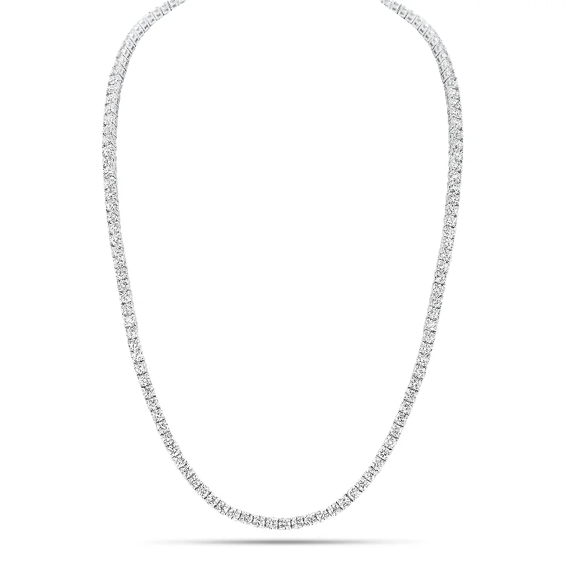 Women’s floral necklaces-10.61 ct Diamond Tennis Necklace