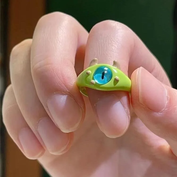 Green Big Eye Ring