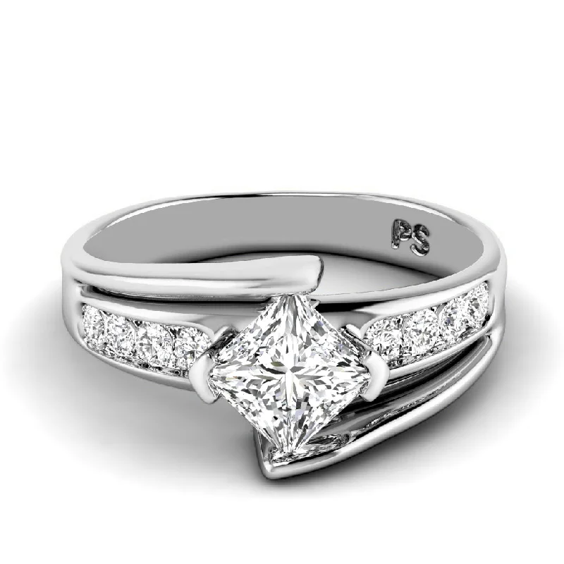 Women’s engagement rings with black diamonds-0.75-3.25 CT Round & Princess Cut Lab Grown Diamonds - Engagement Ring