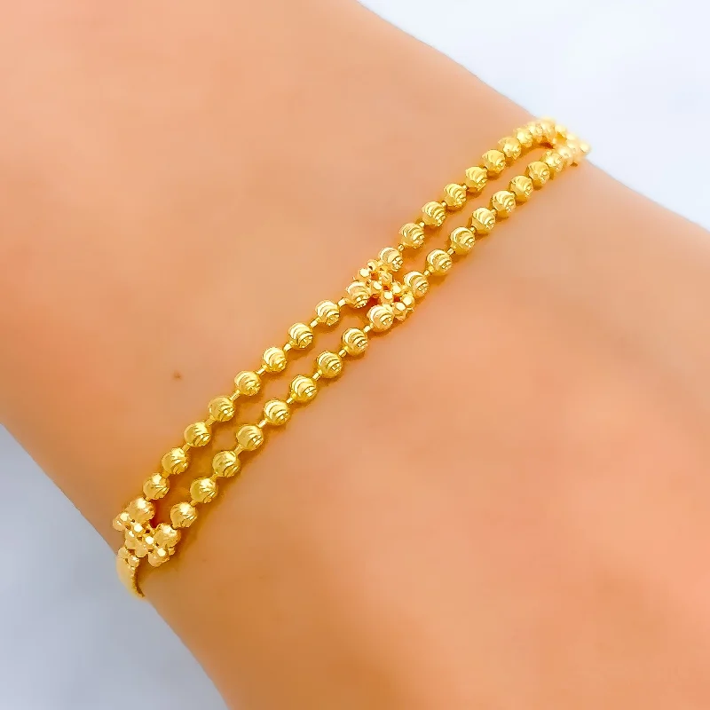 Women’s charm bangle bracelets-Dressy Dual Chain Bracelet