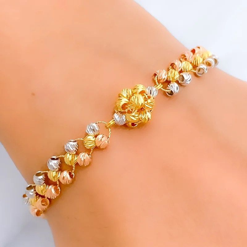 Women’s fancy bracelets-Upscale Interlinked 22k Gold Vibrant Bracelet