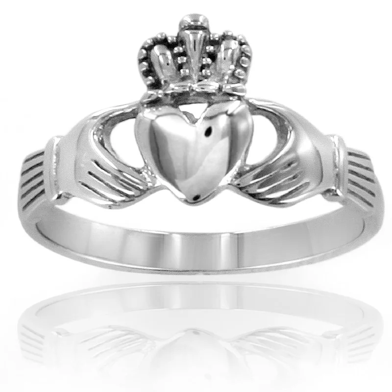 Women’s cocktail gemstone rings-Women's Irish Claddagh Stainless Steel Ring