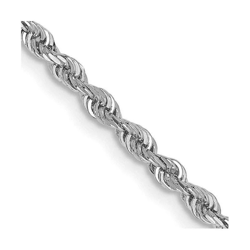 Women’s tennis bracelets-Curata 14k White Gold 2.25mm Sparkle Cut Quadruple Rope Chain Bracelet