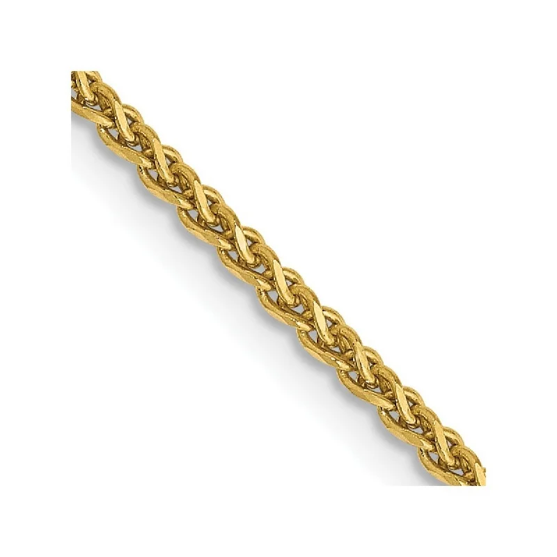 Women’s gold beaded bracelets-Curata 14k Yellow Gold Solid Polished 1.4mm Sparkle Cut Spiga Chain Bracelet Lobster Claw