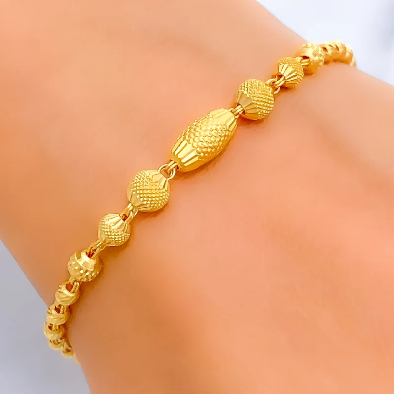 Women’s elegant silver bracelets-Lovely Elevated 22k Gold Bracelet