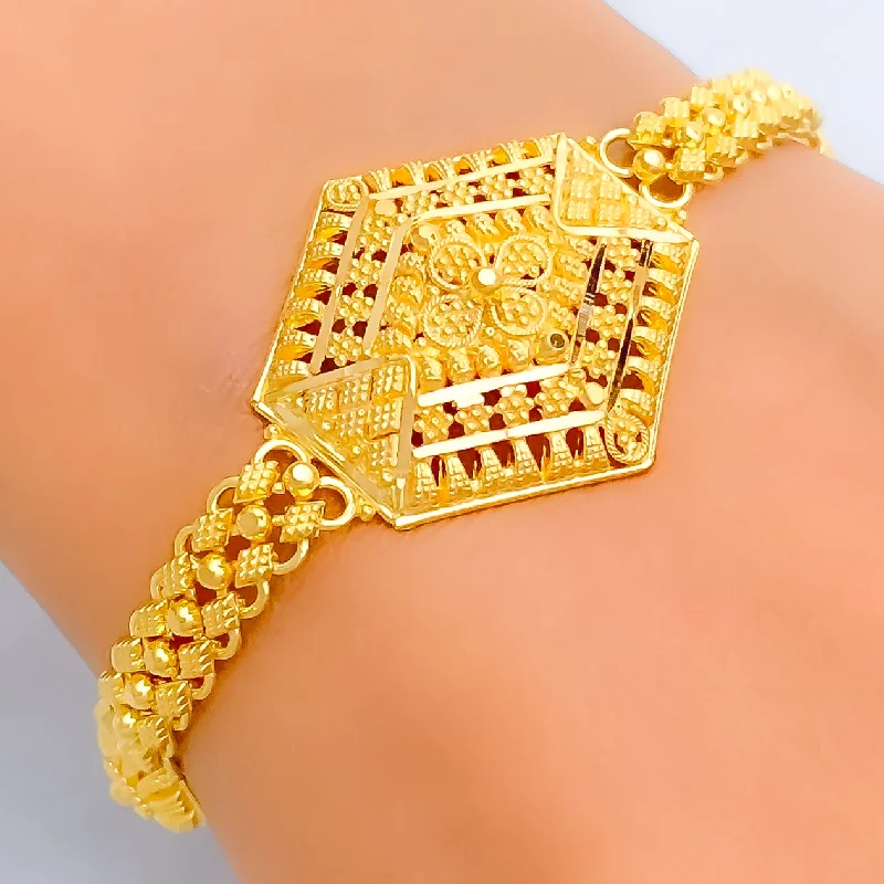 Women’s simple bangles-Imperial Glowing 22k Gold Bracelet