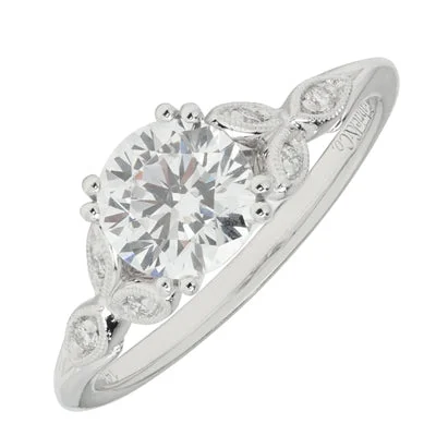 Women’s dual diamond engagement rings-Gabriel Celia Diamond Engagement Ring Setting in 14kt White Gold (1/10ct tw)