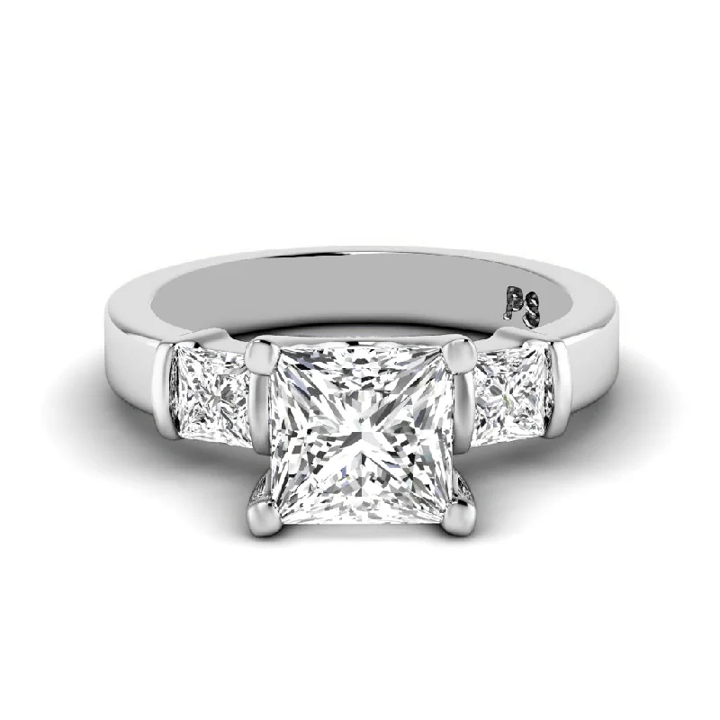 Women’s cushion halo engagement rings-1.00-3.50 CT Princess Cut Lab Grown Diamonds - Engagement Ring