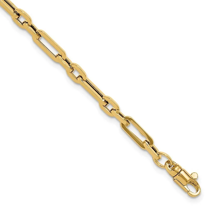 Women’s simple bangles-Curata 14k Yellow Gold Gold Polished Fancy Link Bracelet 7.5 Inch