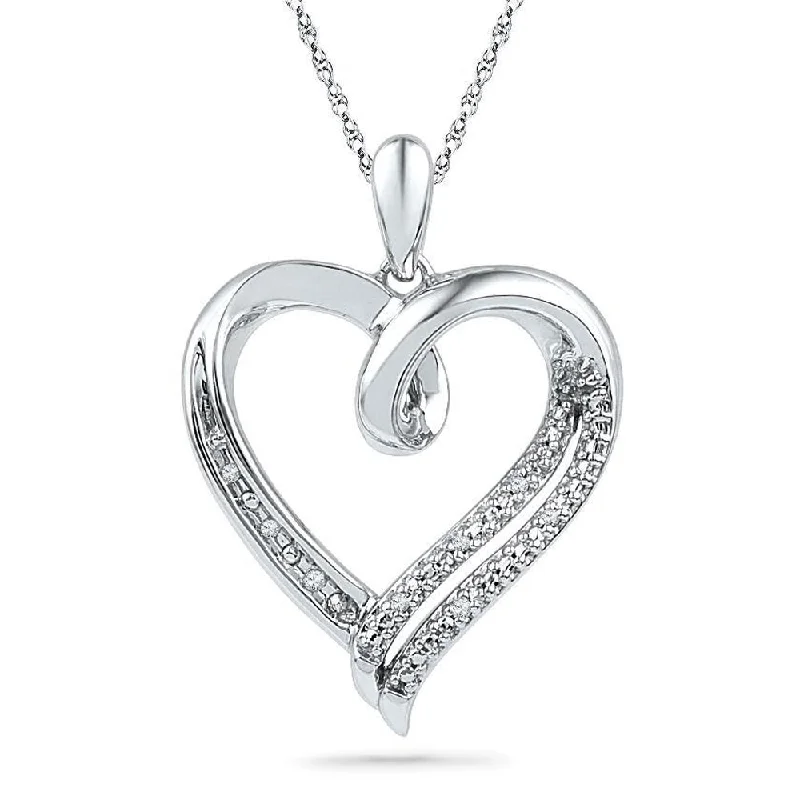 Women’s gemstone necklaces-Large Diamond Heart Pendant Necklace