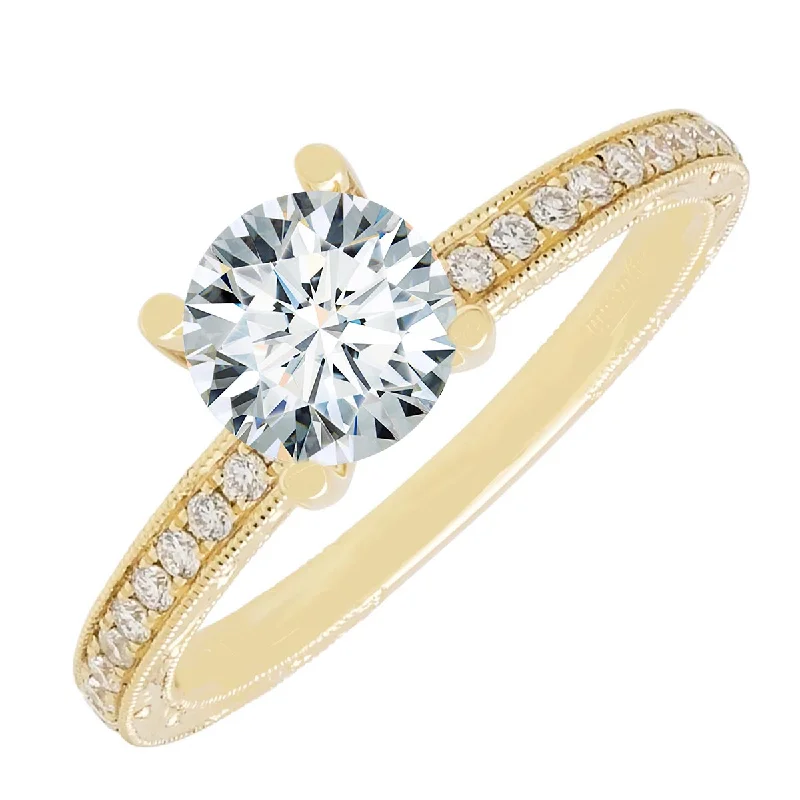 Women’s engagement rings for large hands-Diamond Engagement Ring Setting in 14kt Yellow Gold (1/4ct tw)