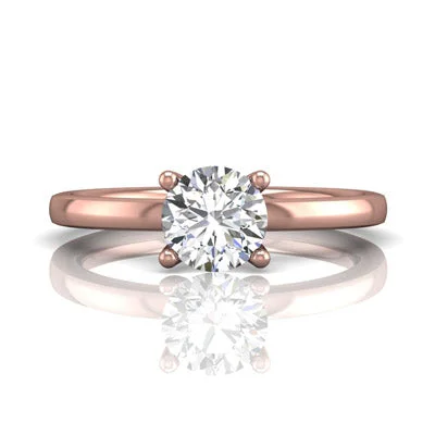 Women’s emerald and diamond engagement rings-Martin Flyer Solitiare Engagement Ring Setting in 14kt Rose Gold