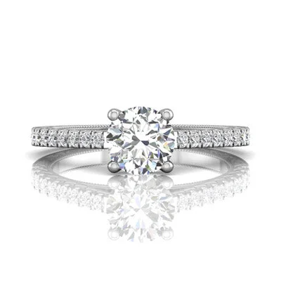 Women’s heirloom engagement rings-Martin Flyer Diamond Engagement Ring Setting in 14kt White Gold (1/3ct tw)