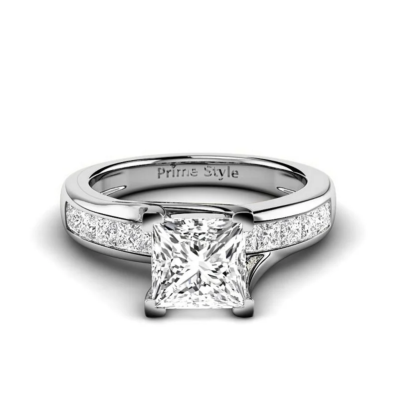 Women’s unique engagement rings-1.10-3.60 CT Princess Cut Lab Grown Diamonds - Engagement Ring