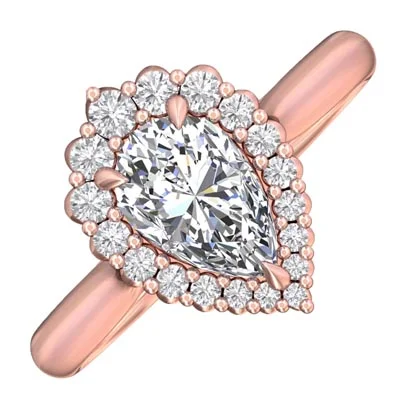 Women’s luxury engagement rings-Martin Flyer Diamond Engagement Ring Setting in 14kt Rose Gold (1/4ct tw)