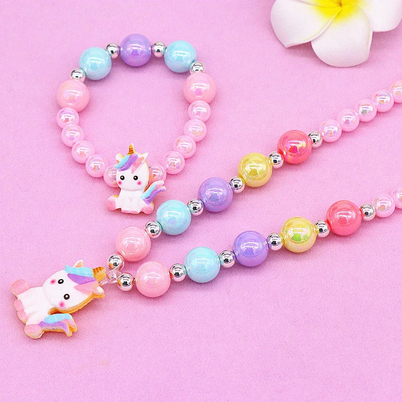 Pink Unicorn Necklace 2-Piece OPP Bag