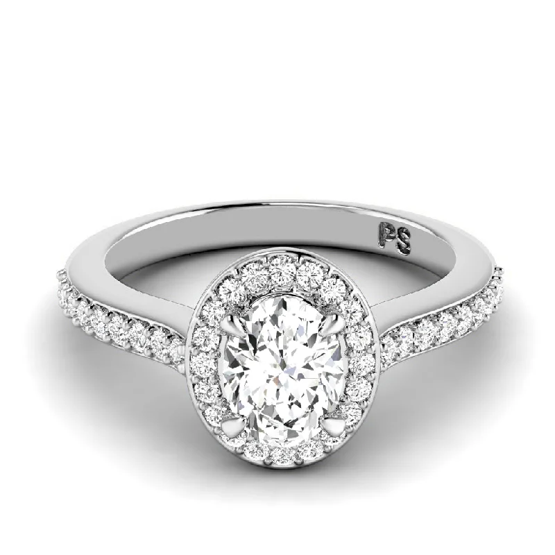 Women’s engraved engagement rings-0.80-3.30 CT Round & Oval Cut Lab Grown Diamonds - Engagement Ring