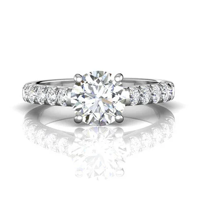 Women’s geometric engagement rings-Martin Flyer Diamond Engagement Ring Setting in 14kt White Gold (1ct tw)