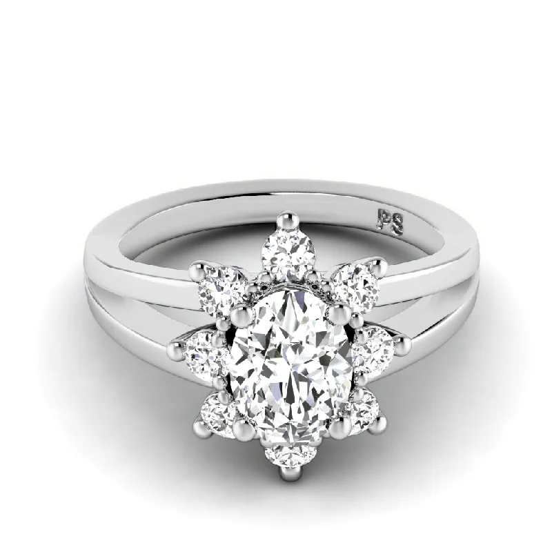 Women’s vintage style engagement rings with diamonds-0.75-1.90 CT Round & Oval Cut Diamonds - Engagement Ring