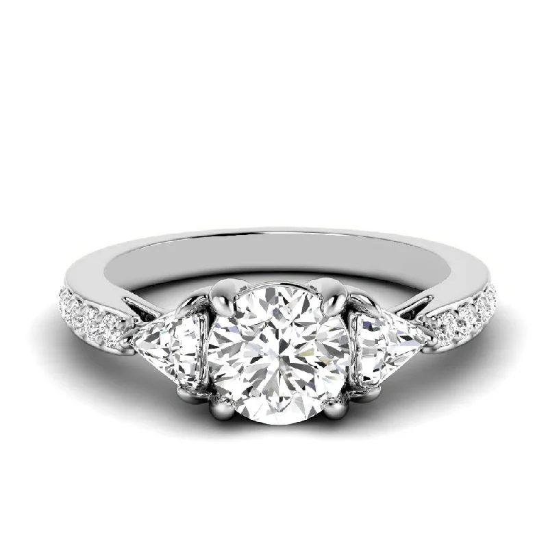 Women’s oval engagement rings-0.95-2.10 CT Round & Triangle Cut Diamonds - Engagement Ring