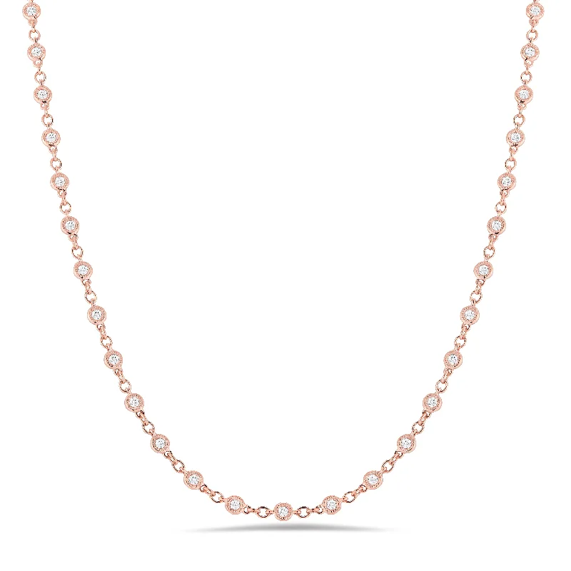 Women’s chic gold necklaces-Diamond Chain with Antique Milgrain