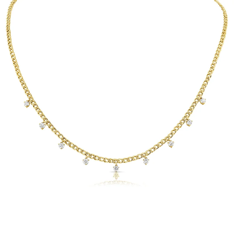 Women’s minimalist necklaces-Diamond Drip Necklace