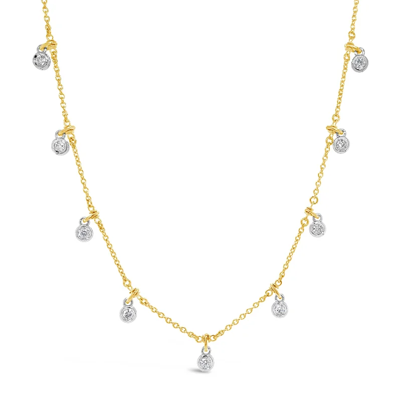 Women’s heart-shaped diamond necklaces-Diamond by the Yard Drip Necklace