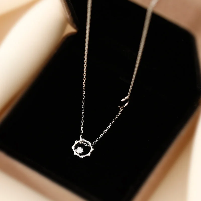 1474# Sun and Moon Tonghui Necklace-Silver