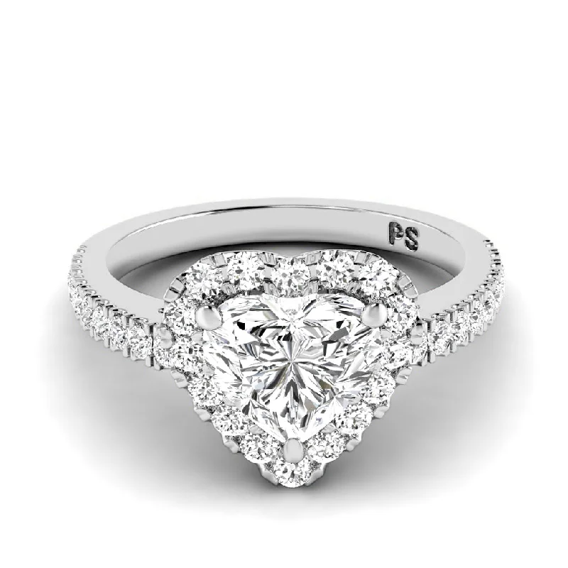 Women’s engagement rings with vintage stones-0.80-1.95 CT Round & Heart Cut Diamonds - Engagement Ring