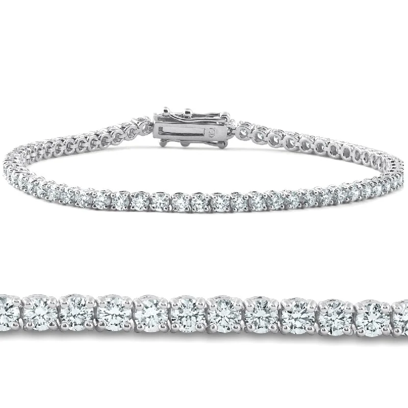 Women’s pearl bangles-4 Ct Diamond 7" Tennis Bracelet White Gold Lab Grown Eco Friendly