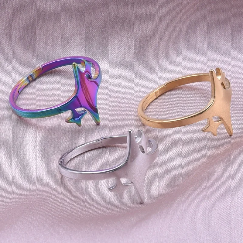 Women’s handmade silver rings-Retro Solid Color Stainless Steel Rings